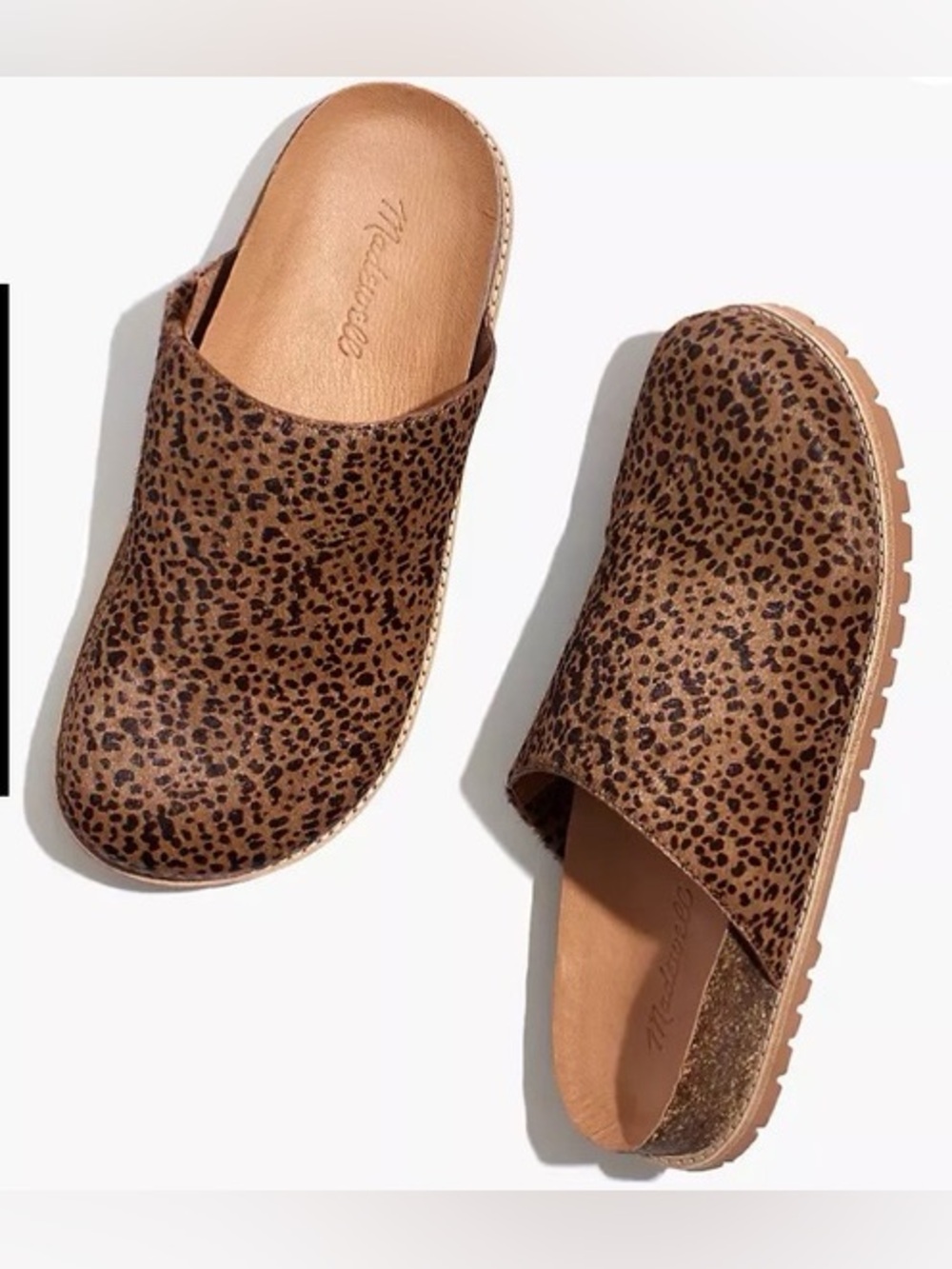 Madewell The Layne Clog Leopard-Print Brown Calf Hair Slip-On Clogs